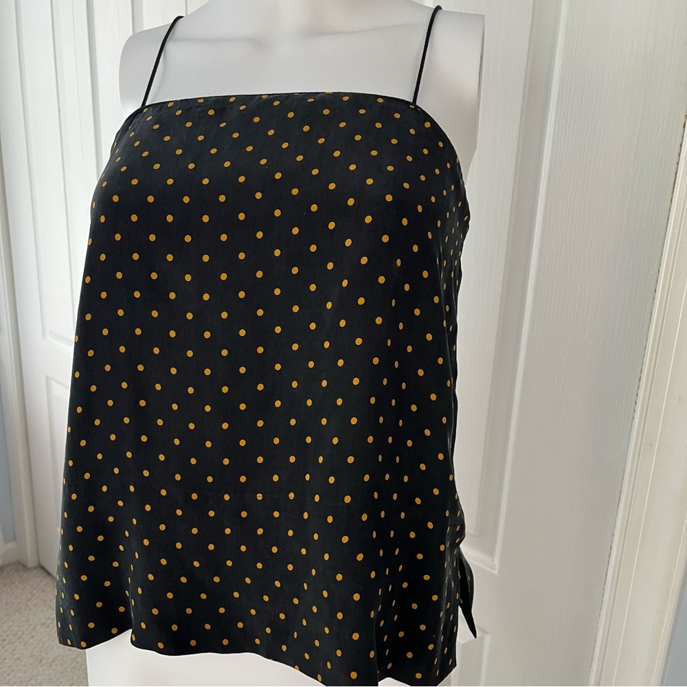 Everlane Tank Top Women's 0 Black Tank Top Gold Dots Thin Straps